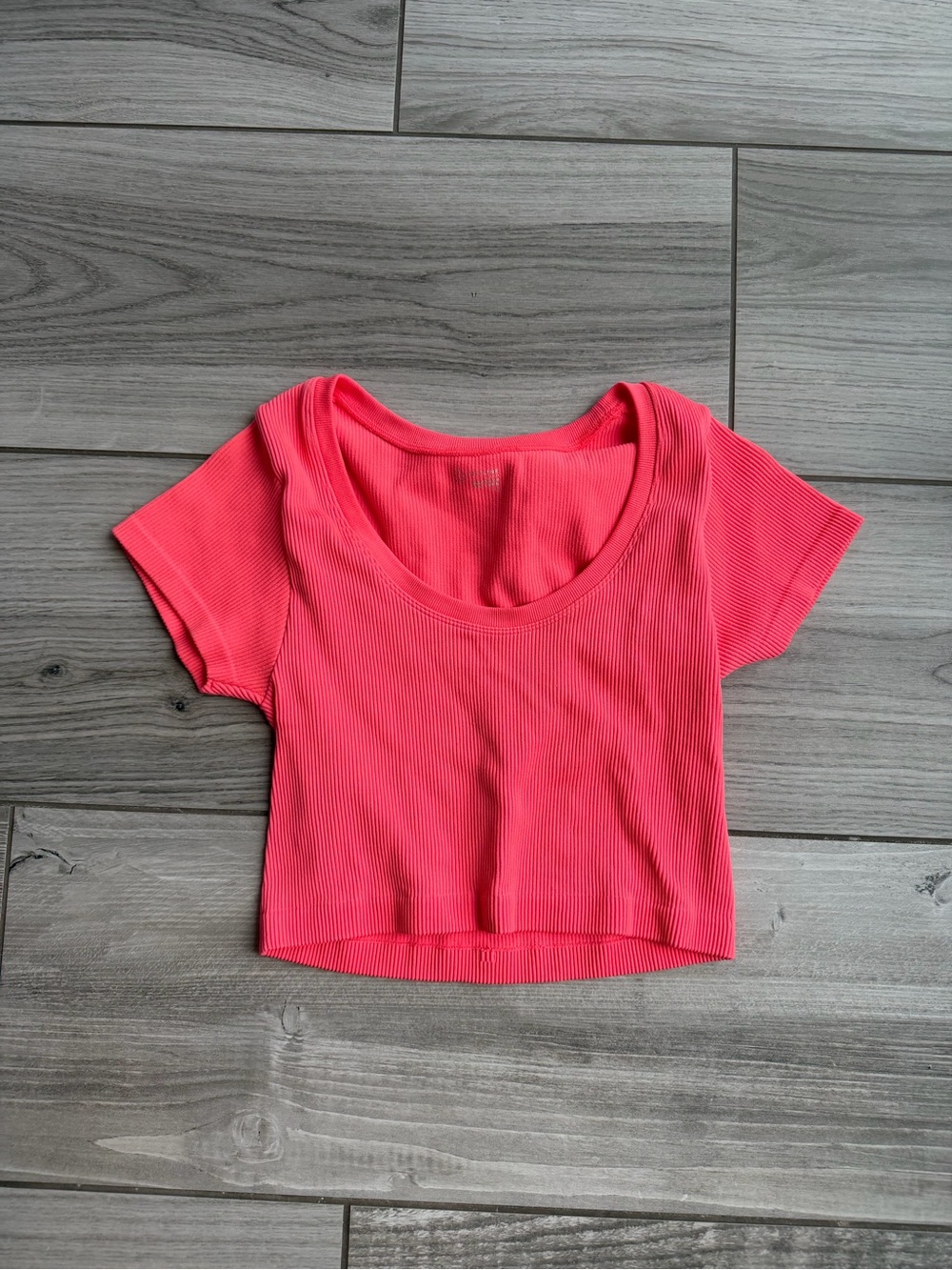 OFFLINE by Aerie Ribbed Scoop Neck Crop Top - Pink